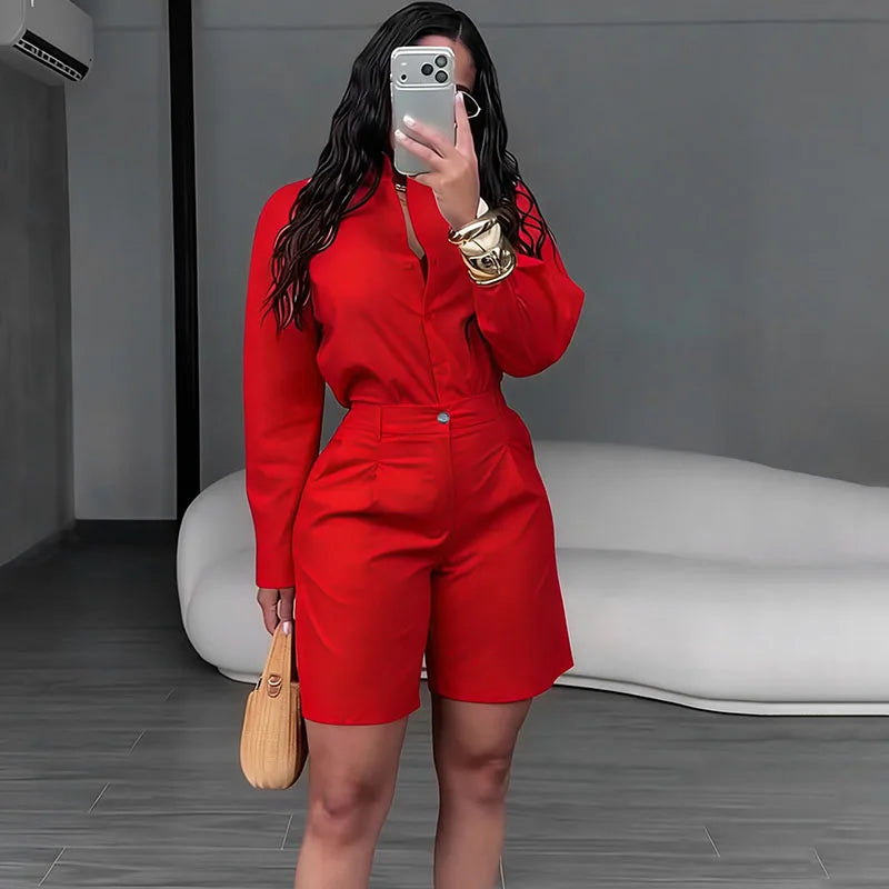 Doyerl Solid Elegant Fashion Two Piece