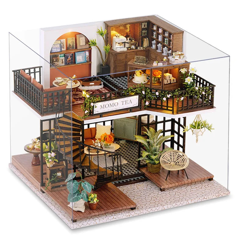 Wooden Miniature Doll House 3D Puzzle Assembly