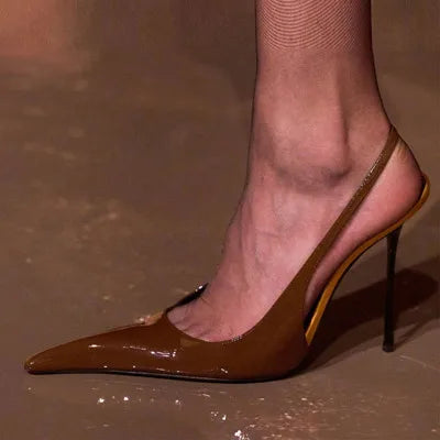 2026 Women Sexy Pointed Toe High Heeled Shoes For Woman's Thin Heels Slip-On Summer Pumps Luxury Lady Black Wedding Party Sandal