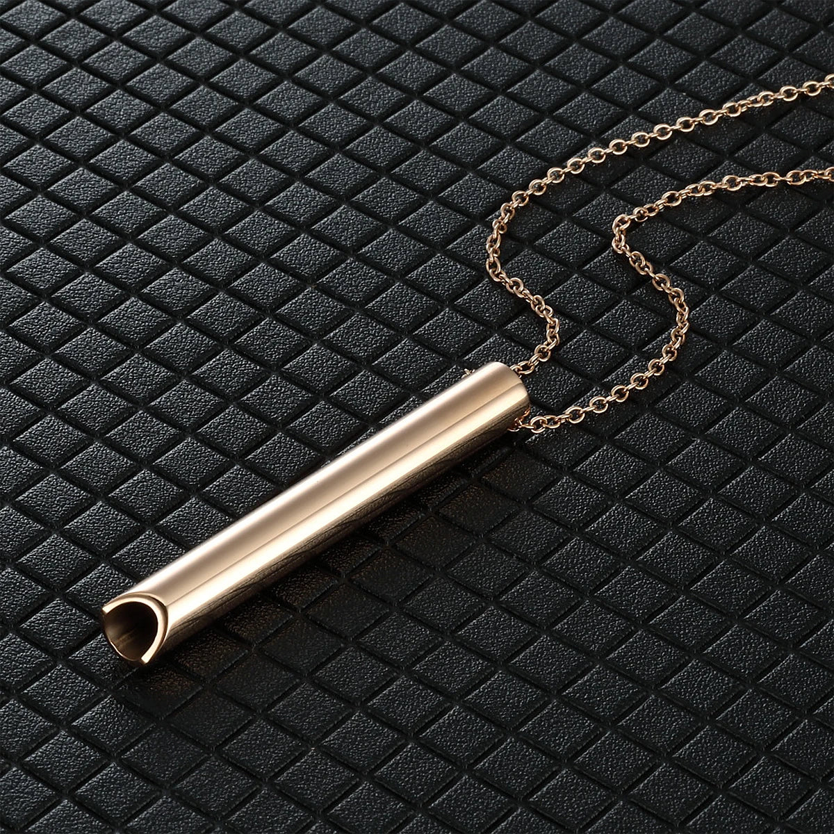 528Hz Meditation Breathing Necklace Stainless Steel Mindful Breathing Whistle for Anxiety & Stress Relief Yoga Gift