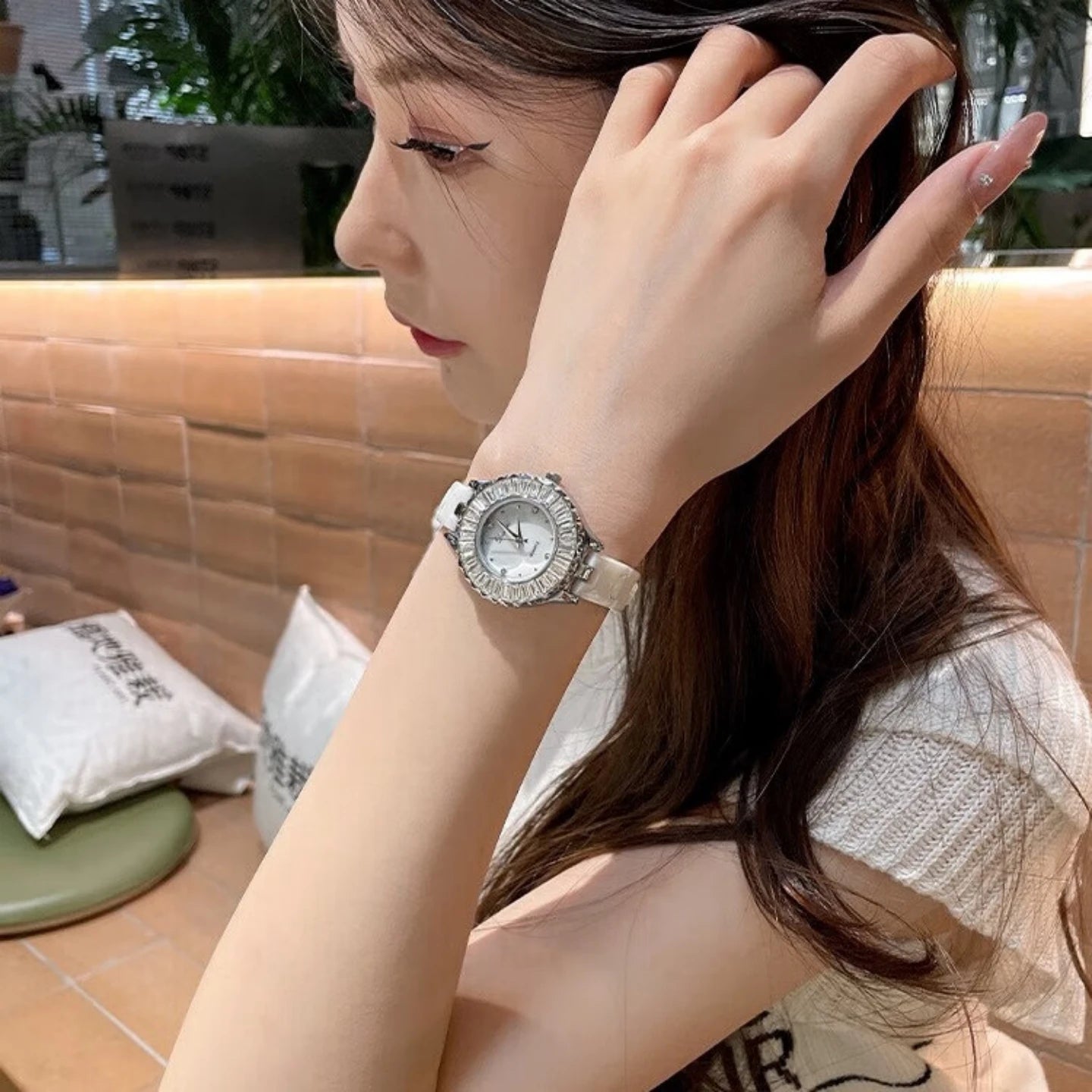 Luxury Fashion Full-Diamond Women’s Watch 2026 New Casual Chic Ceramic-Strap Ladies’ Timepiece Elegant Party Watch for Women