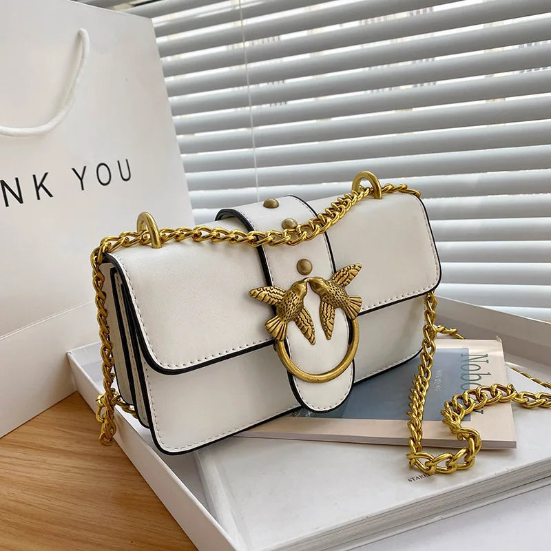 chaîne sac carré 2026 Unique petit sac à bandoulière haute qualité en cuir sac à main rétro