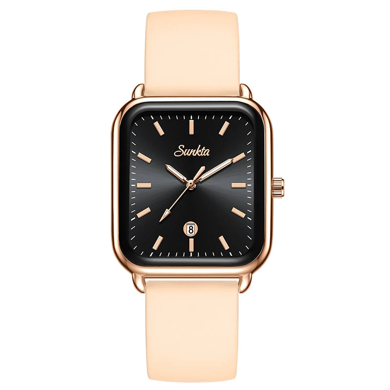 LIGE Vintage Fashion Quartz Wristwatches SUNKTA 2026 Top Luxury Watches Women Waterproof Luminous Mesh Strap Ladies Watch Gifts