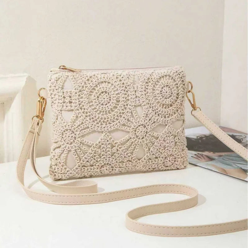 Pattern Hollow Woven Bag，Boho Beach Bags ，Premiun Style Crossbody Bag For Ladies，Vacaition Outfits Women,Travel Must Haves