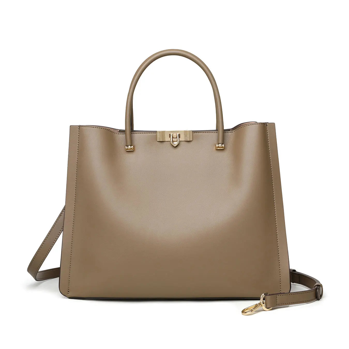 Luxurious Leather Handbag Urban Simple Style Commuter Women's Bag Large Tote Bag Zipper Closure Soft Leather Daily Match