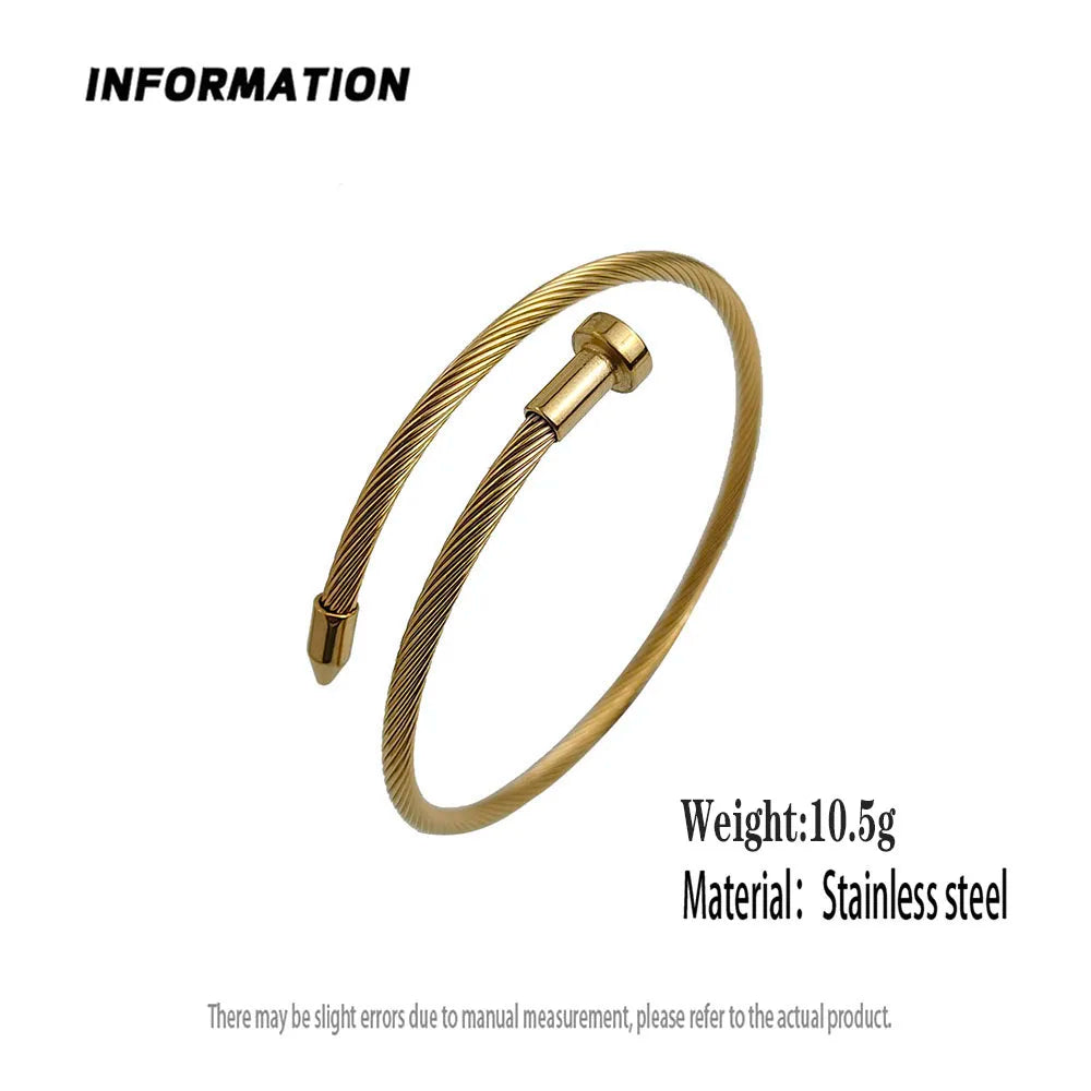 Charming gold-plated 18K stainless steel thorn nails women's bracelet, high quality waterproof jewelry, wedding party gift