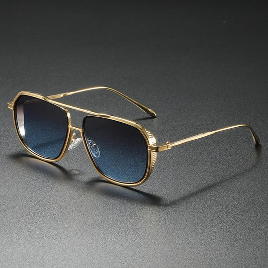 Ins Popular Unisex Pilot Frame Casual Gradient Trendy Sunglasses For Men Outdoor Driving Fishing Vacation Accessories