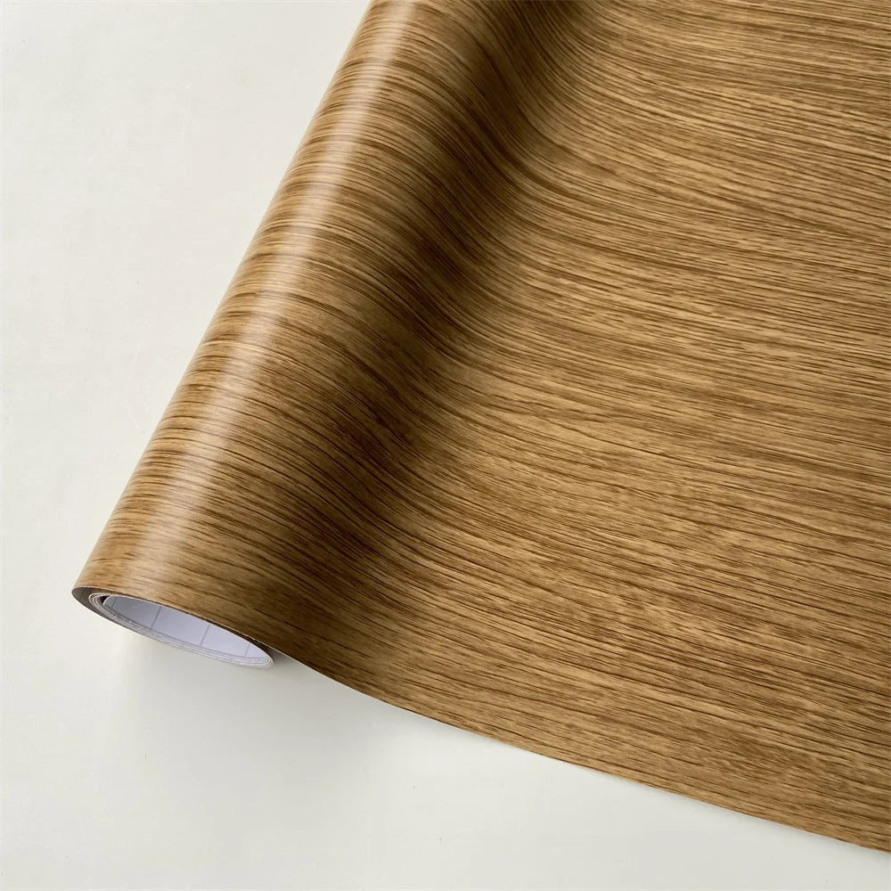 PVC Self Adhesive Wood Vinyl Wrap Car Sticker Interior Furniture Bubble Free Wooden Textured Grain Decorative Film Cabinet