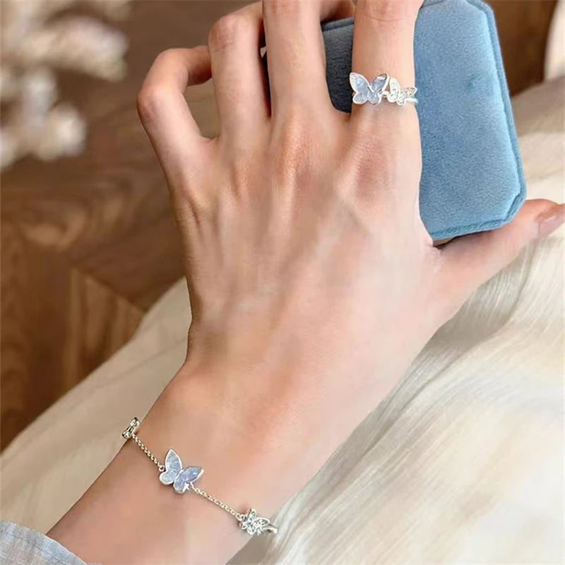 Light Luxury Shiny Zircon Butterfly Bracelet For Women