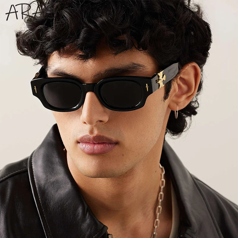 Fashion Soaring Eagle Rectangle Sunglasses Men Women 2026 Luxury Brand Vintage Punk Sun Glasses Male Small Square Shades Eyewear
