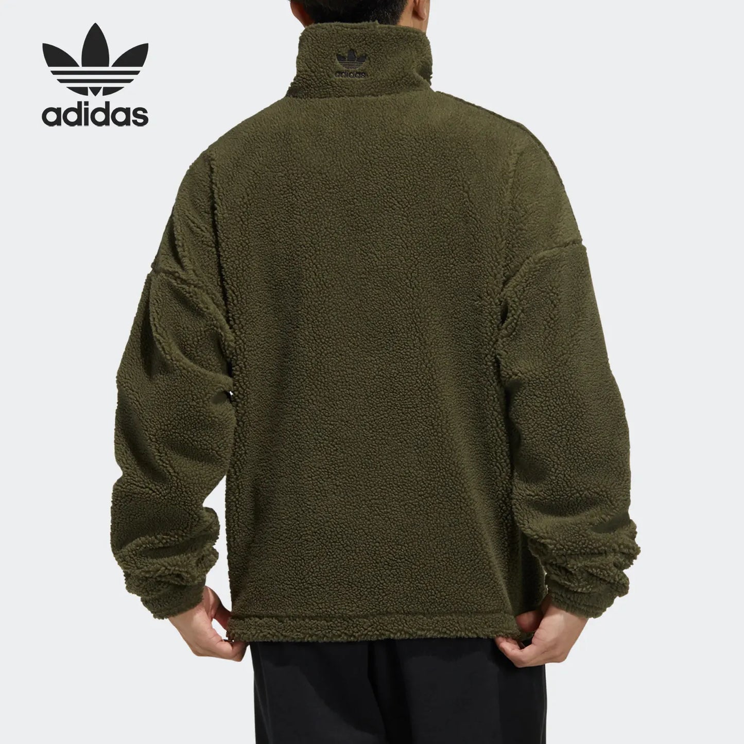 Adidas genuine clover men's and women's imitation lamb wool sports jacket jacket HC0326