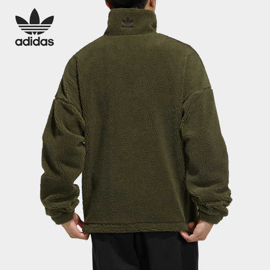 Adidas genuine clover men's and women's imitation lamb wool sports jacket jacket HC0326