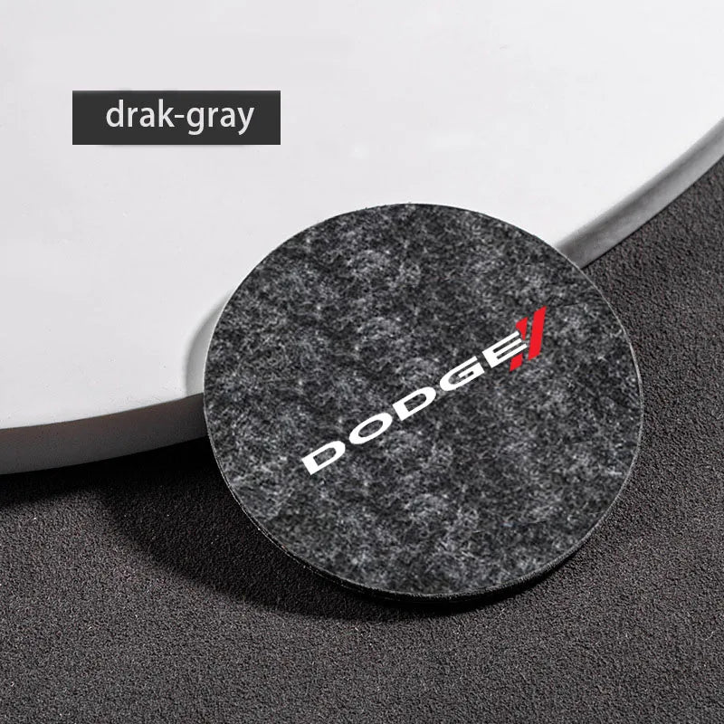 Non-slip Car Water Cup Pad Round Felt Coaster Mat Anti-Slip Car Water Coaster Cup for Dodge CHALLENGER DART NITRO RAM SRT SXT