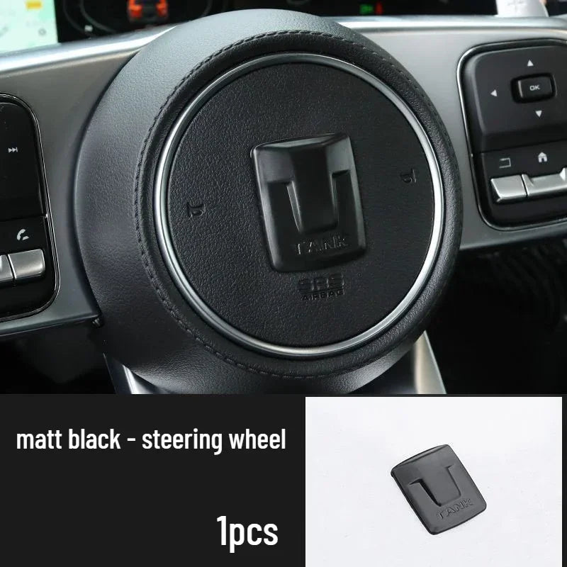 For TANK 300 Emblem Front Steering Wheel Car Wheel Sticker Badge Decals Trim Styling Accessories for Great Wall GWM WEY TANK 300