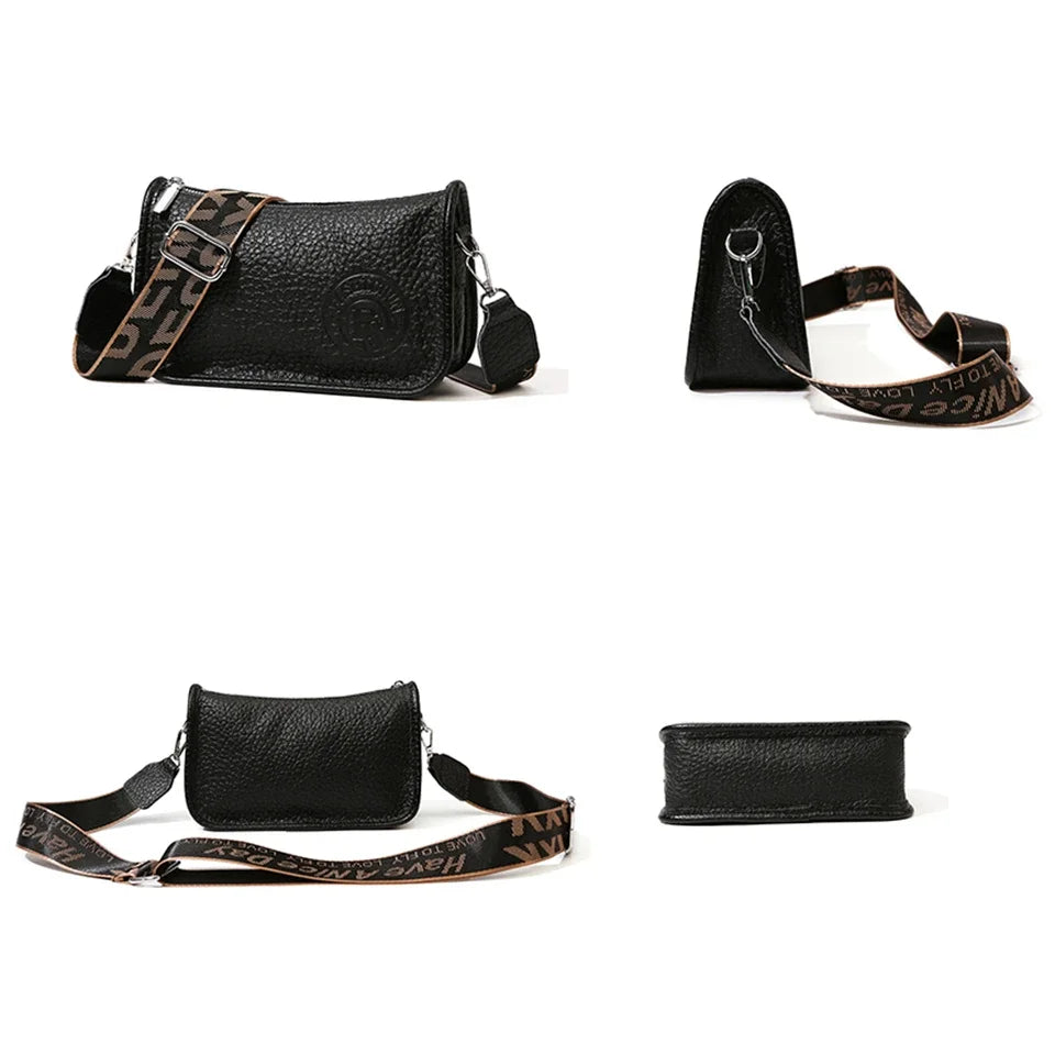 100% Genuine Leather Cowhide Women's Shoulder Bags Ladies Handbags Crossbody Bag Top Quality Commuting Messenger Bag Sac A Main