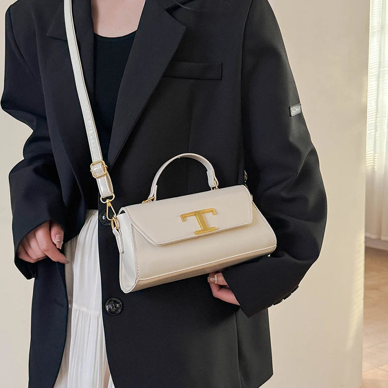 Paris Fashion Diaper Bag High-end Leather Simple Vintage Design Ladies Handbag Tote Shoulder Crossbody Messenger Bag Trendy