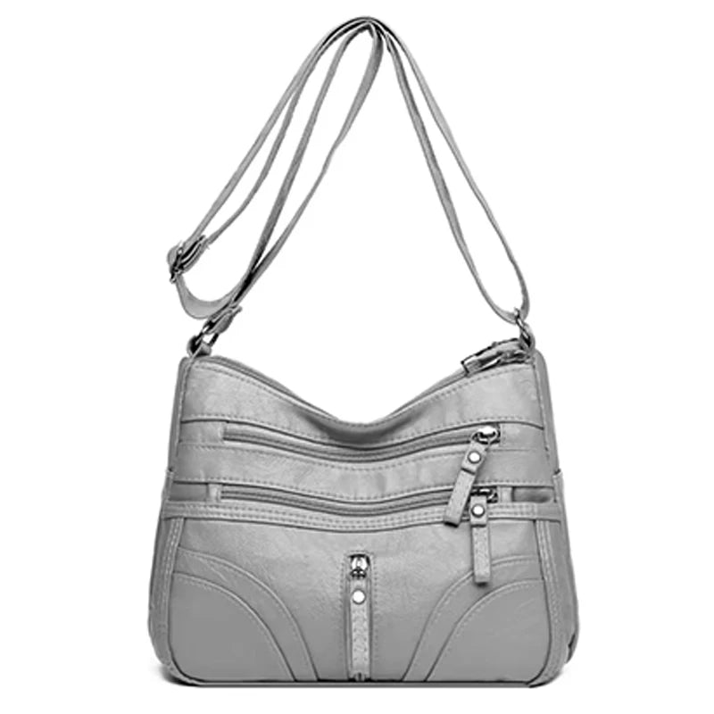 Fashion Women's Multi-color Leather Crossbody Bag for Daily Outings Commute Versatile Multi-pocket Stylish High-end Bag