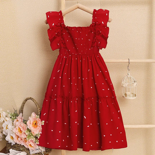 ZARA Summer Girl Clothes Sleeveless Dress Lace Cuff Suspender dress