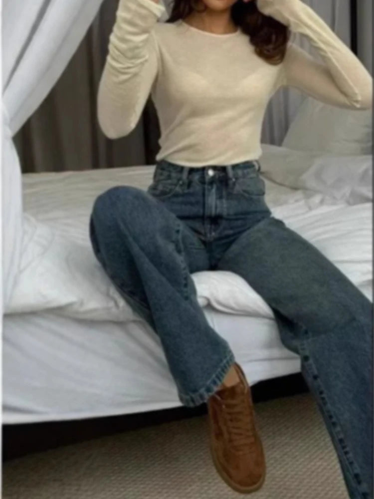 Y2K Vintage Jeans Women Loose Harajuku Casual Denim Pants High Waist Wide Leg Jeans Streetwear Female Pockets Trousers