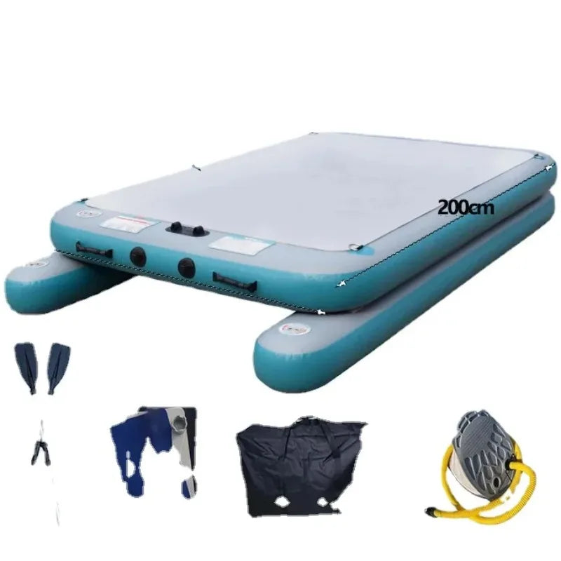 LUYA Fishing Spreader Boat Floating Fishing Platform With Motor Set Water Inflatable Magic Carpet Flatboat (Support DIY Size)