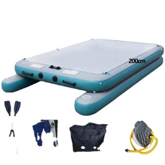 LUYA Fishing Spreader Boat Floating Fishing Platform With Motor Set Water Inflatable Magic Carpet Flatboat (Support DIY Size)