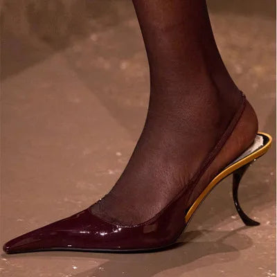2026 Women Sexy Pointed Toe High Heeled Shoes For Woman's Thin Heels Slip-On Summer Pumps Luxury Lady Black Wedding Party Sandal