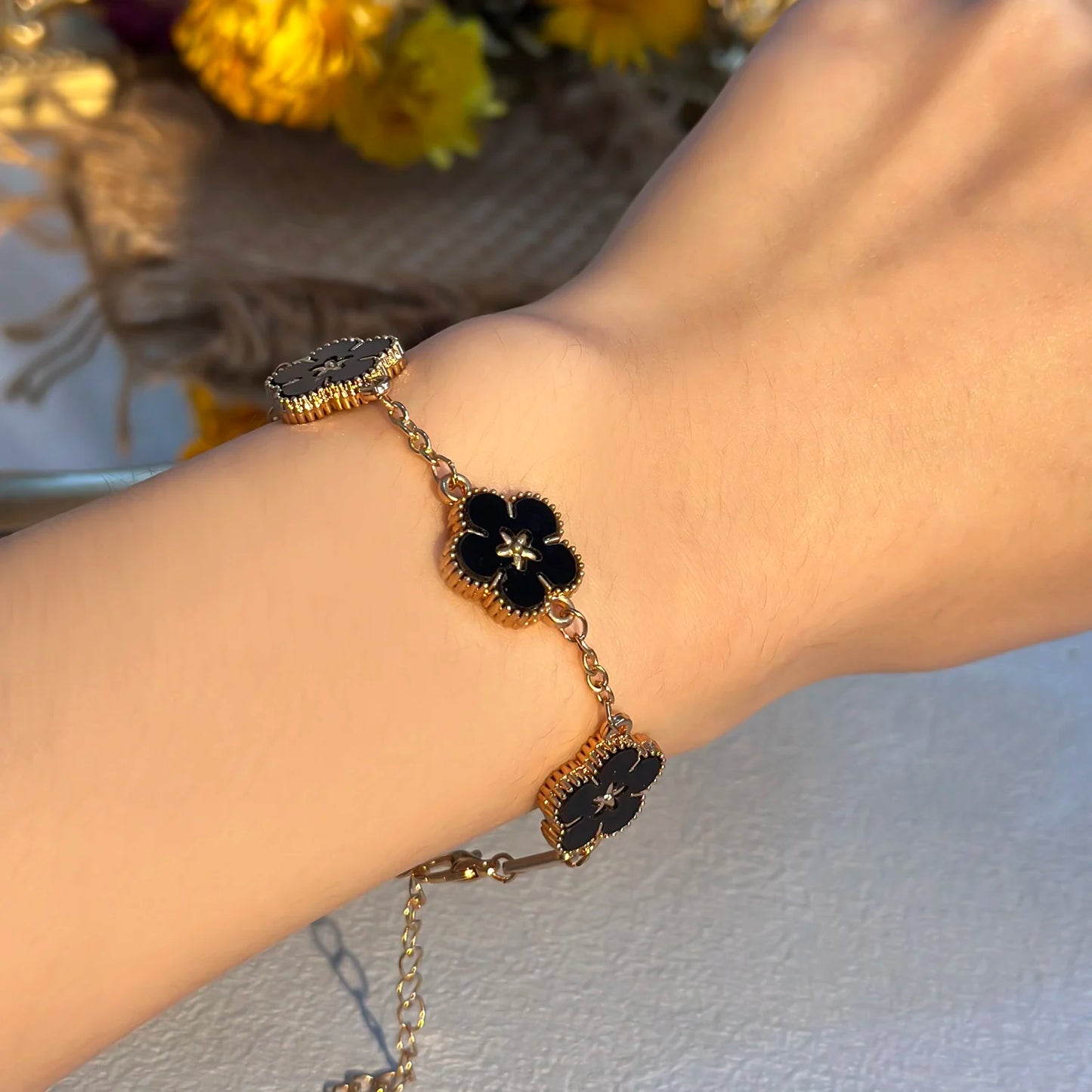Light Luxury Double-sided Plum Blossoms Bracelets for Women