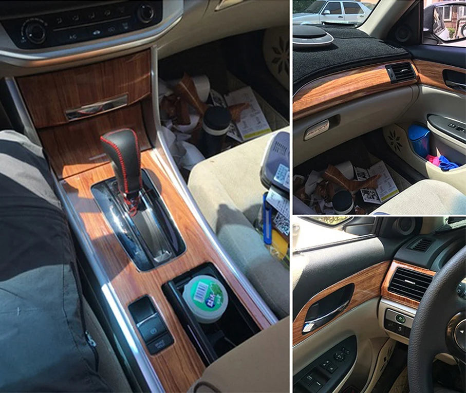 PVC Self Adhesive Wood Vinyl Wrap Car Sticker Interior Furniture Bubble Free Wooden Textured Grain Decorative Film Cabinet