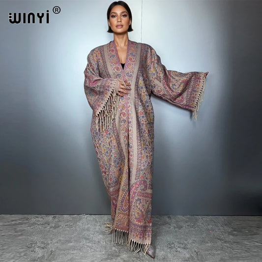 WINYI abaya muslim luxury Open Front party dress
