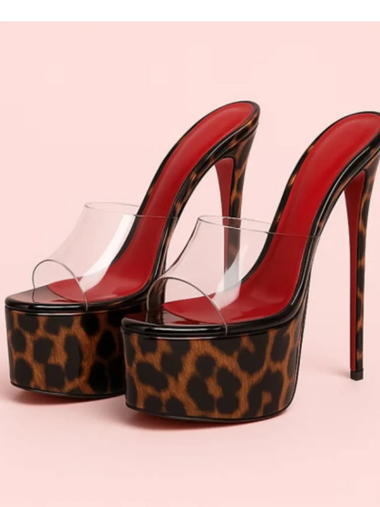 2026 Summer New Women's Thick Bottom, Fine High Heels, Toothed Cool Slippers, Fashion Show, Party, Ultra High Heel Sandals