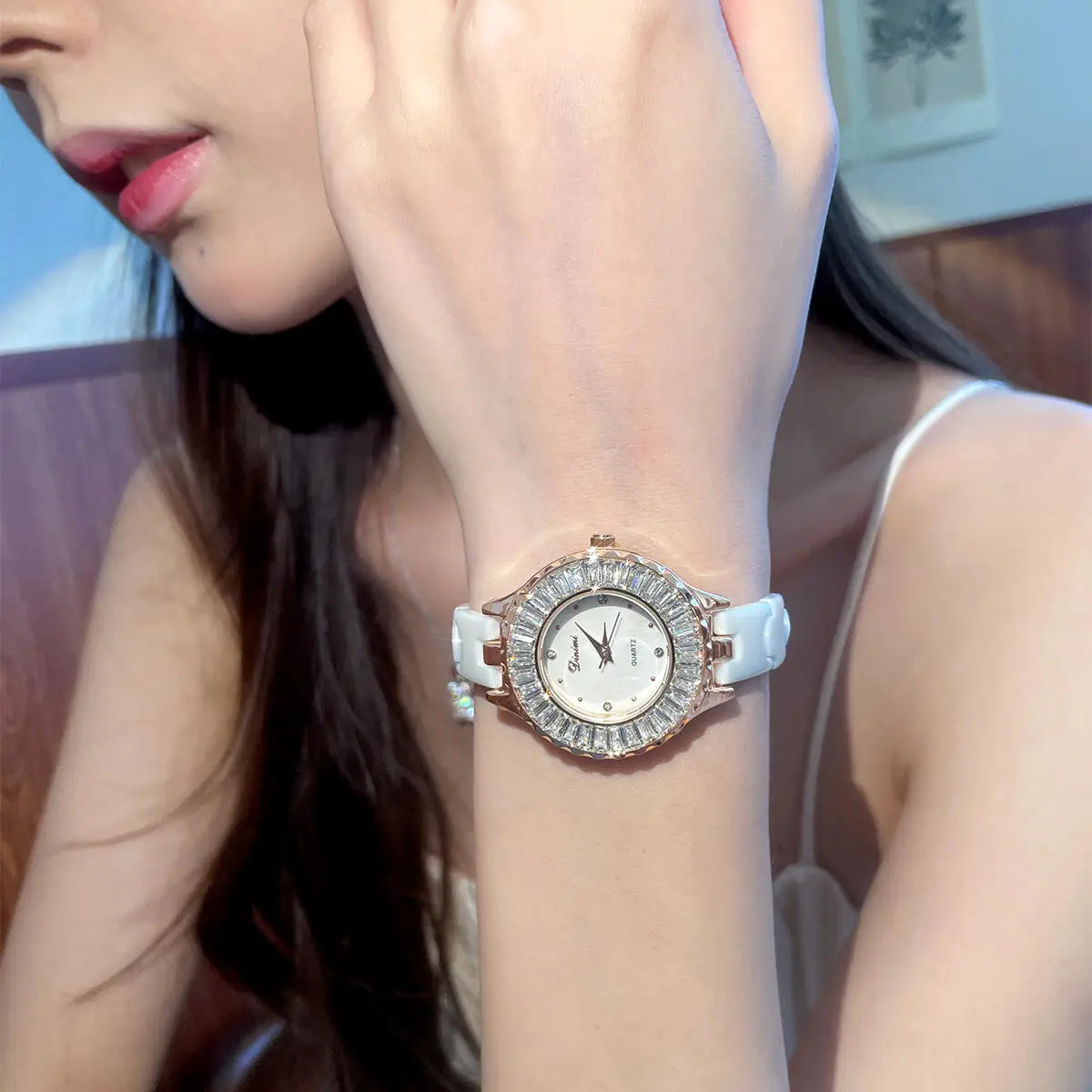 Luxury Fashion Full-Diamond Women’s Watch 2026 New Casual Chic Ceramic-Strap Ladies’ Timepiece Elegant Party Watch for Women