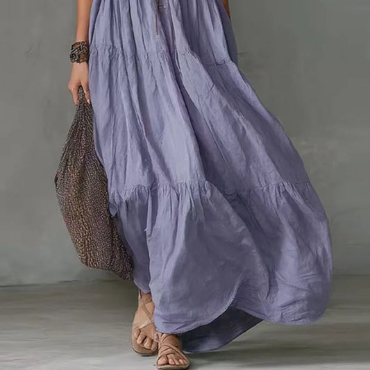 Summer Spaghetti Strap Boho Maxi Dress Woman