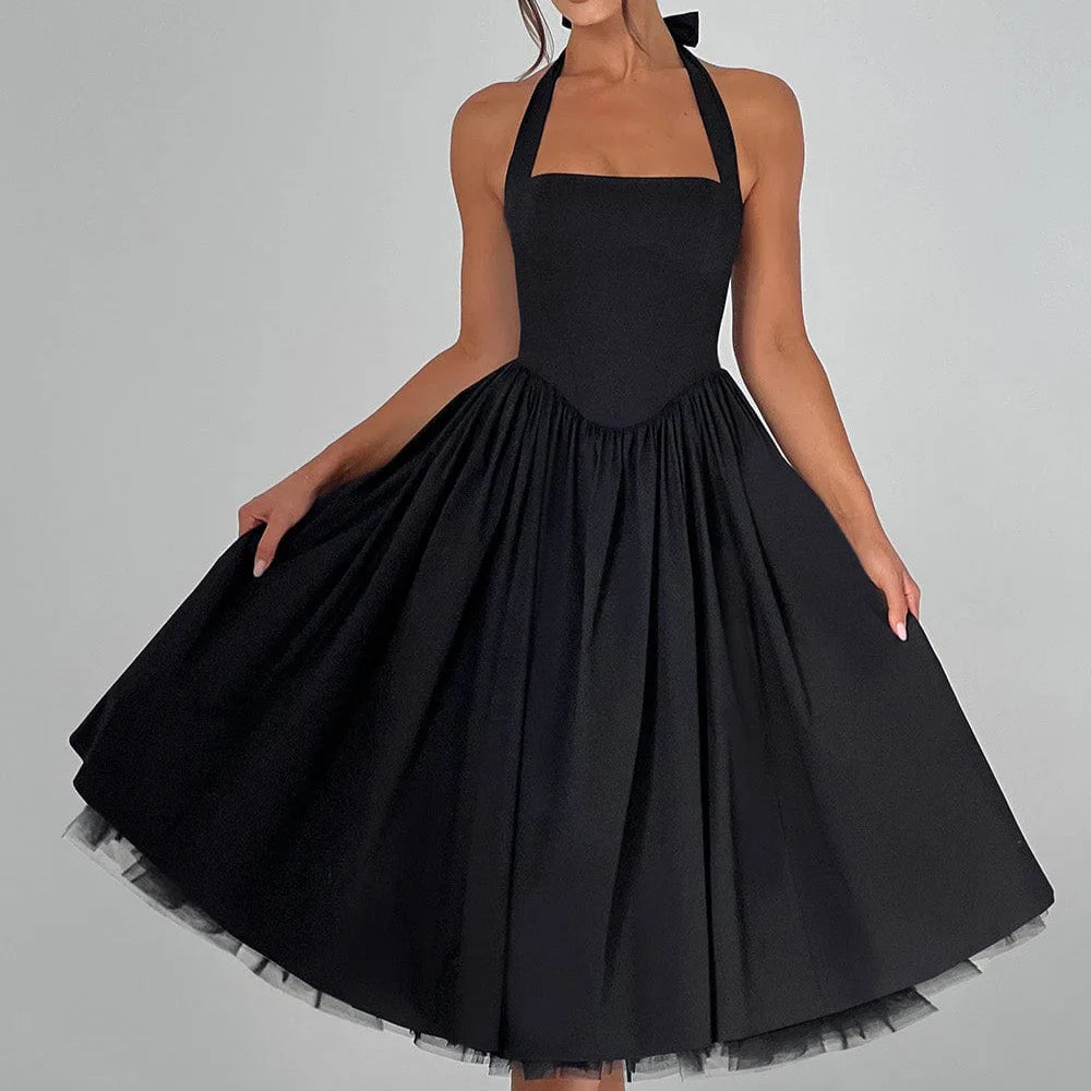 Elegant Sling Slim Long Dresses For Women 2025 Summer Fashion Sleeveless Backlesss A-line Halter Maxi Dress Elegant Vestidos