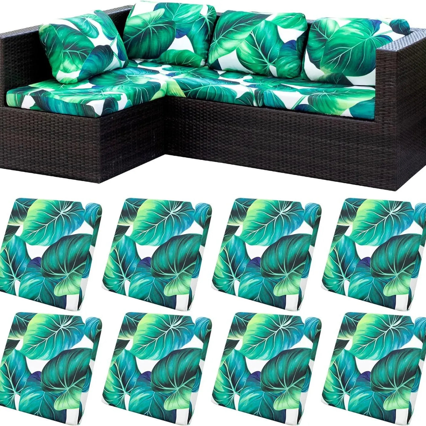 Outdoor Elastic Sofa Cover Cushion Cover for Garden Patio Replacement Sofa