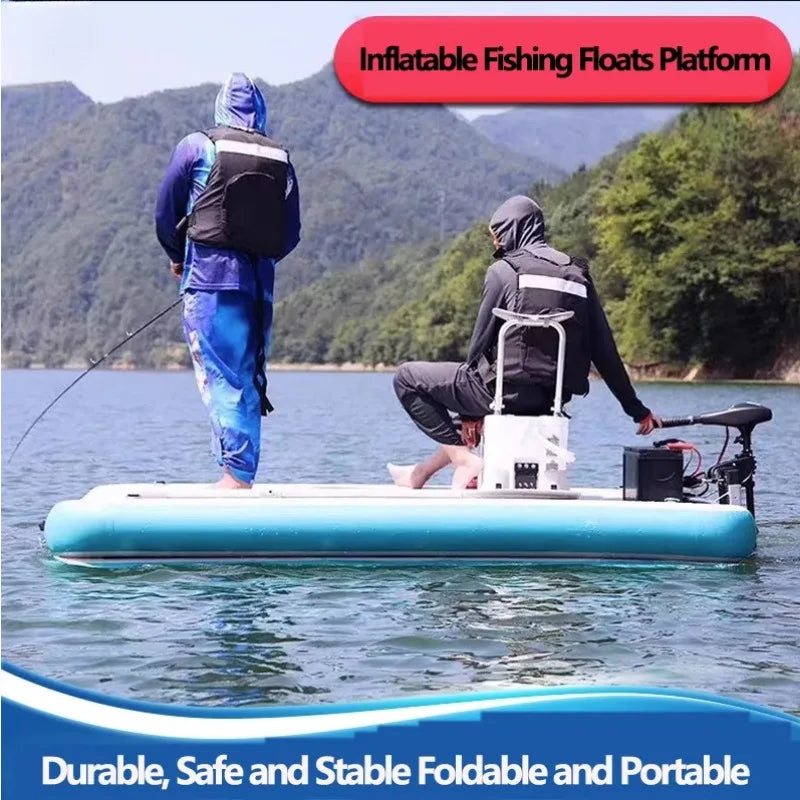 LUYA Fishing Spreader Boat Floating Fishing Platform With Motor Set Water Inflatable Magic Carpet Flatboat (Support DIY Size)
