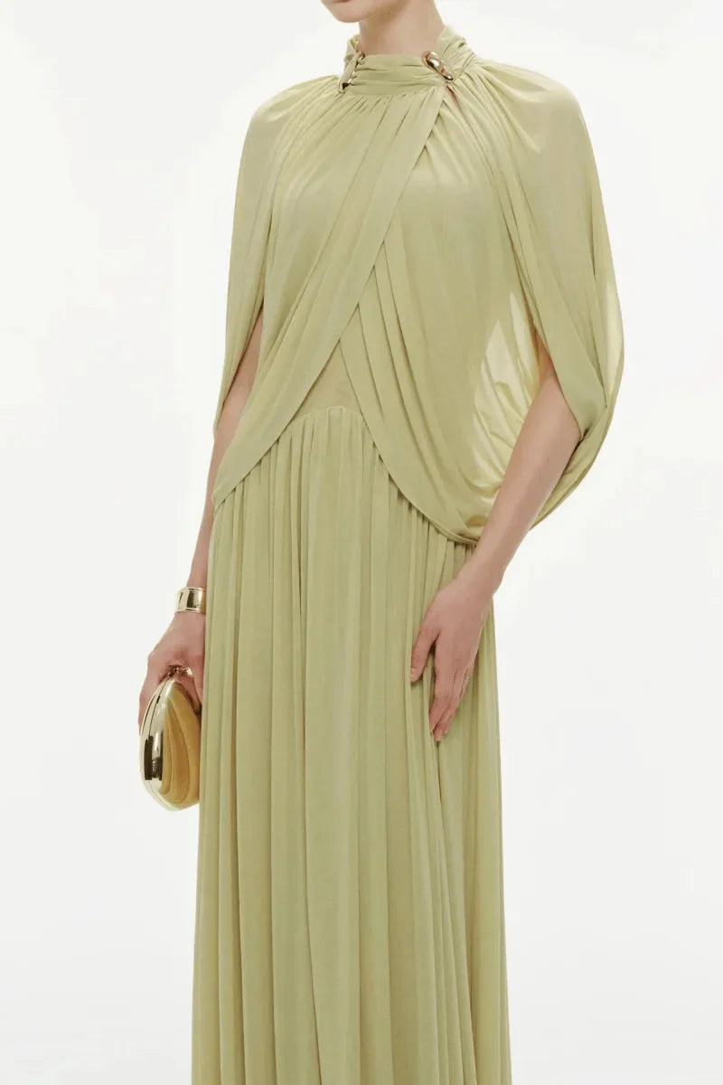 Chiffon Pleated Maxi Dress