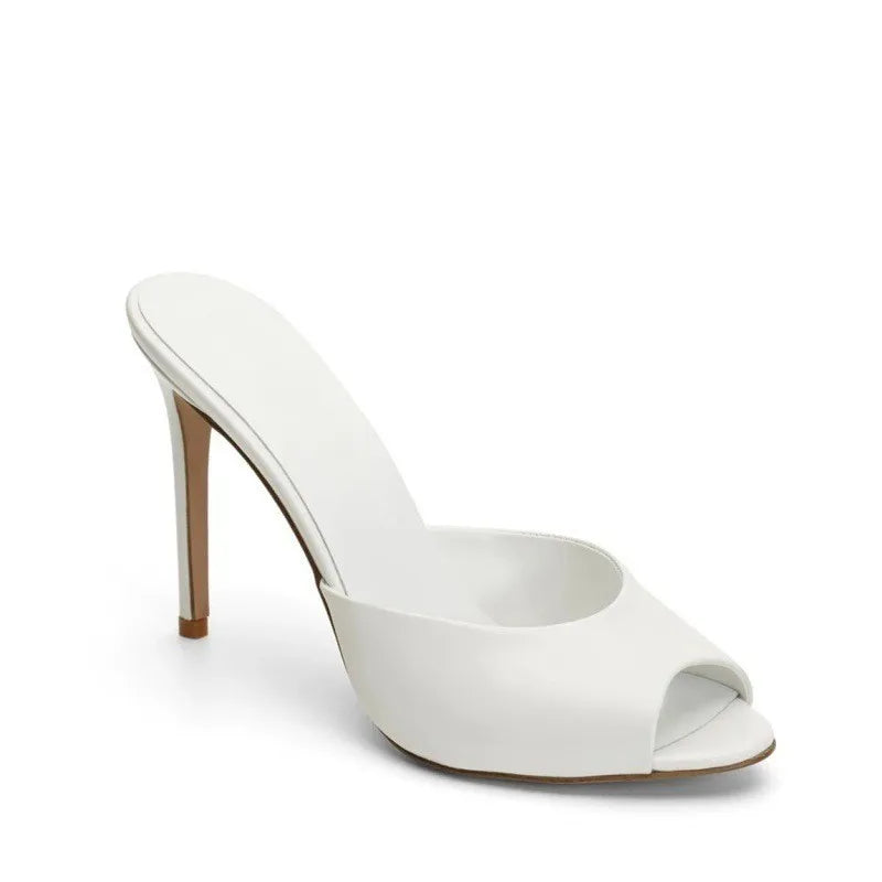 New 2026 Summer Women's High Heeled Sandals Sexy Peep Toe Pointed Toe Thin Heels Shoes Outdoor Designer Ladies Party Slippers
