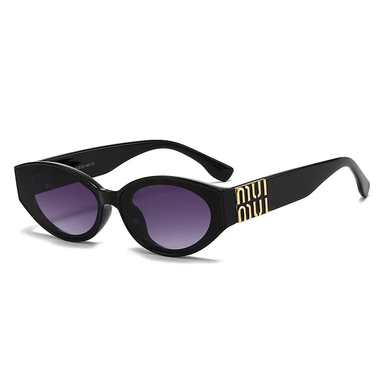 Luxury Fashion MM Sunglasses Brand For Men And Women Oval Minimalist Gradient Lens Glamour Unisex Sun Glasses UV400