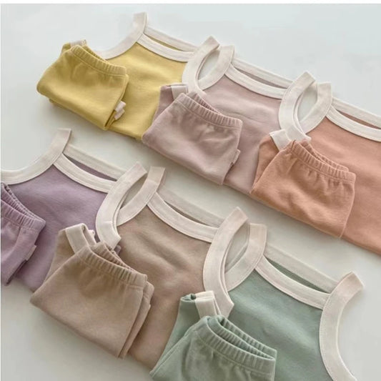 Colorful Vest+Shorts Sweatsuit for Newborn Baby Jogger Set 2 Pieces for Toddler Boys&Girls