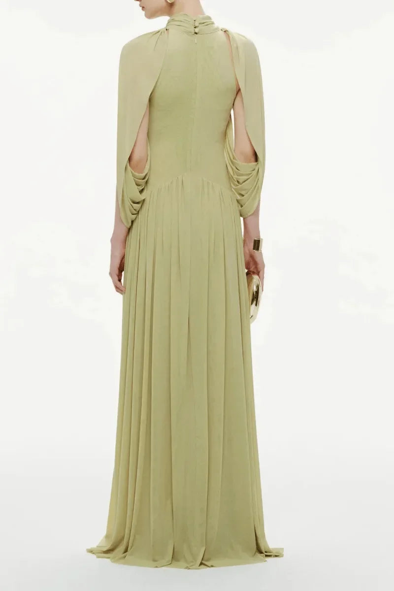 Chiffon Pleated Maxi Dress