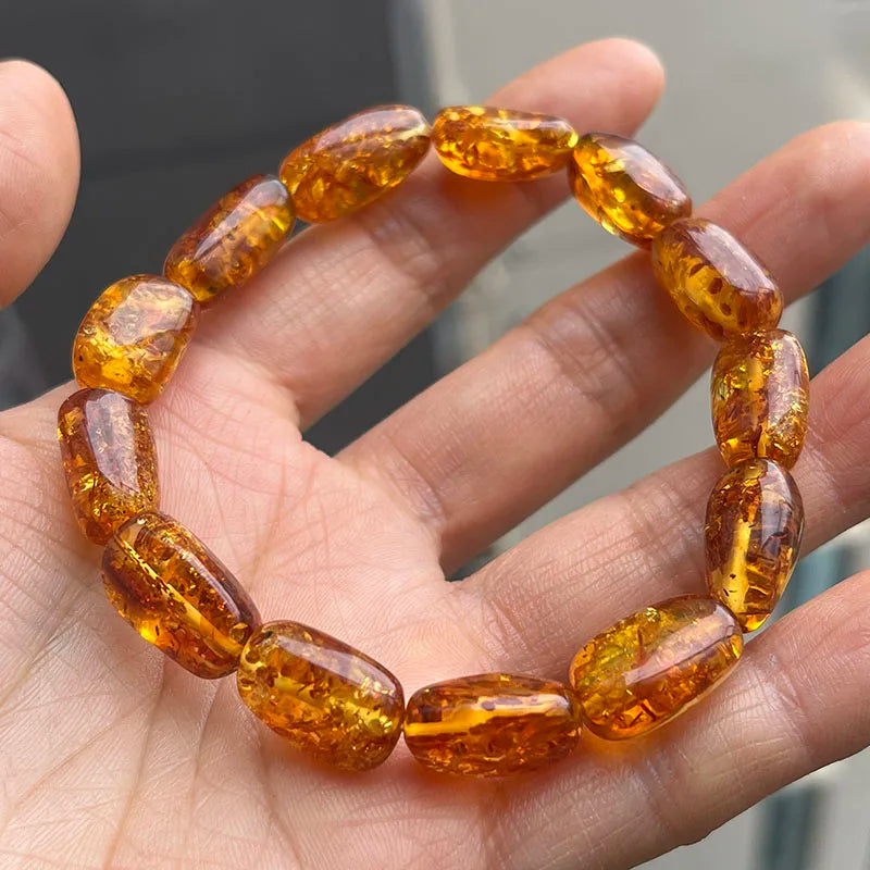 2026 New Natural Amber Bracelets for Women Trendy 100% Genuine Irregular Original Piebald Top Quality Baltic Real Fine Jewelry
