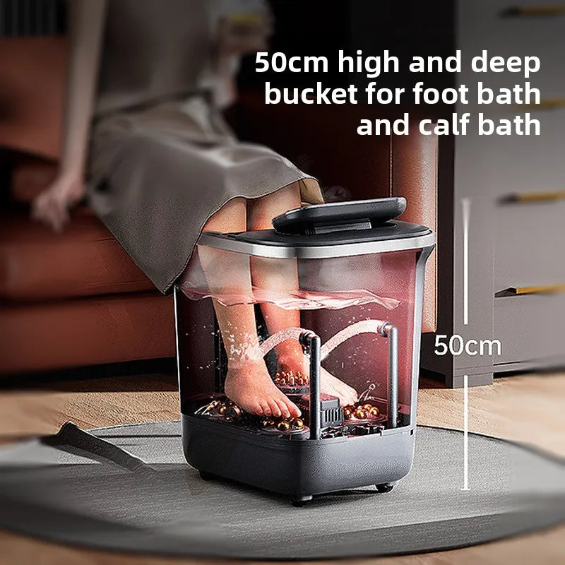 Electric Foot Bath Bucket Vibration Sterilization Foot Spa Bubbles Surfing Massage for Relieve Pressure Relaxation Foot Massager