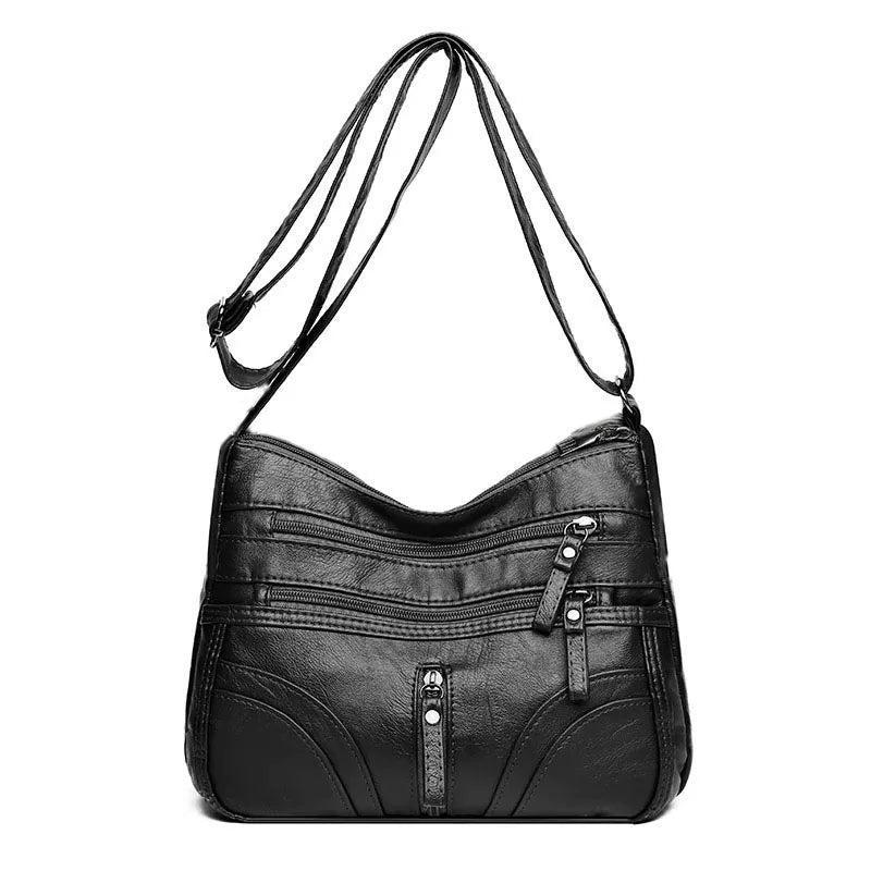 Fashion Women's Multi-color Leather Crossbody Bag for Daily Outings Commute Versatile Multi-pocket Stylish High-end Bag