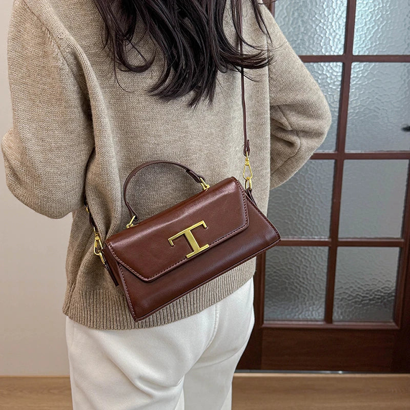 Paris Fashion Diaper Bag High-end Leather Simple Vintage Design Ladies Handbag Tote Shoulder Crossbody Messenger Bag Trendy