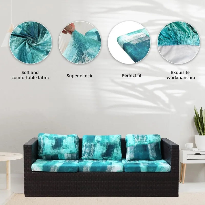 Outdoor Elastic Sofa Cover Cushion Cover for Garden Patio Replacement Sofa