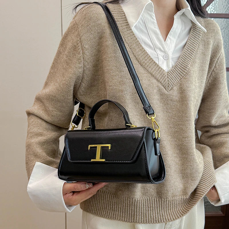 Paris Fashion Diaper Bag High-end Leather Simple Vintage Design Ladies Handbag Tote Shoulder Crossbody Messenger Bag Trendy