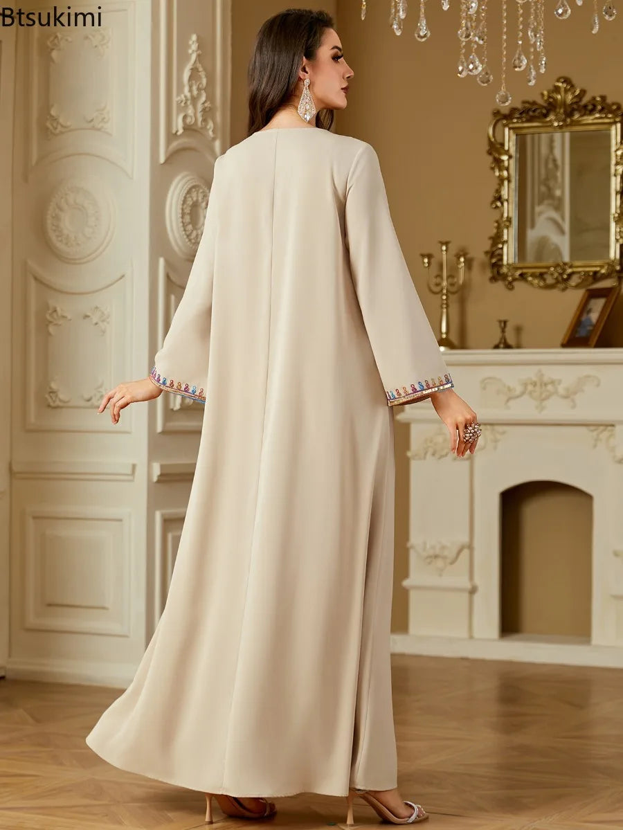 Elegant Dresses Women's Embroidery Long Sleeve Evening