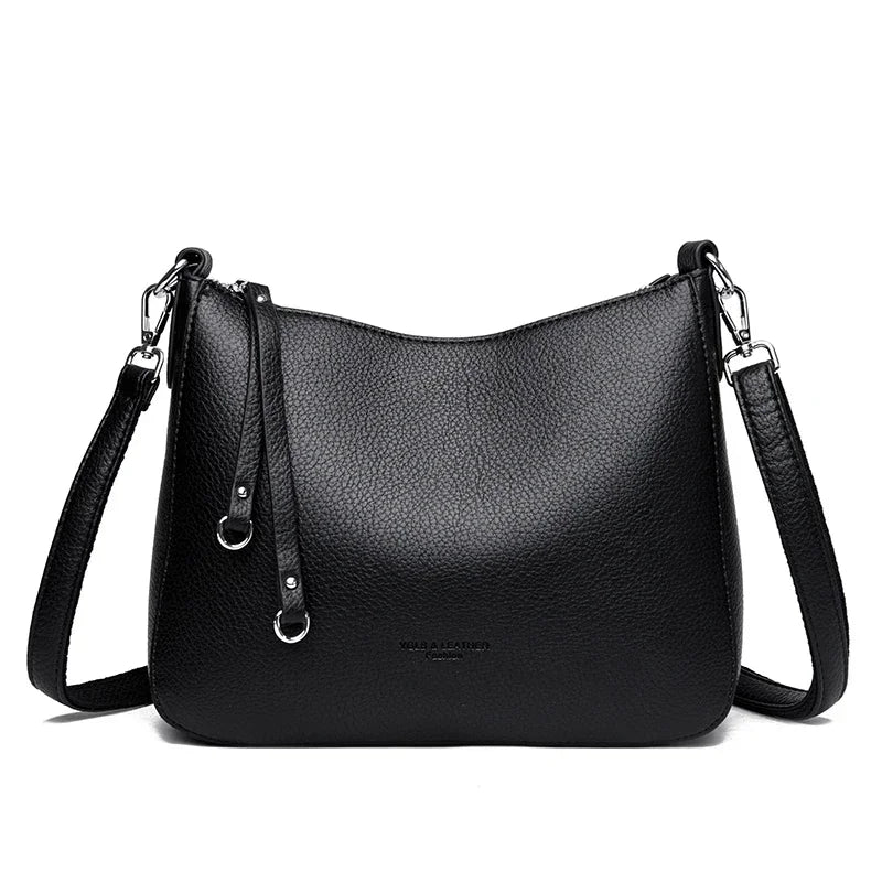 Genuine Brand Women's Soft PU Leather Shoulder Crossbody Bags Luxury Hand Bags Designer Ladies Messenger Commuting Sac A Main