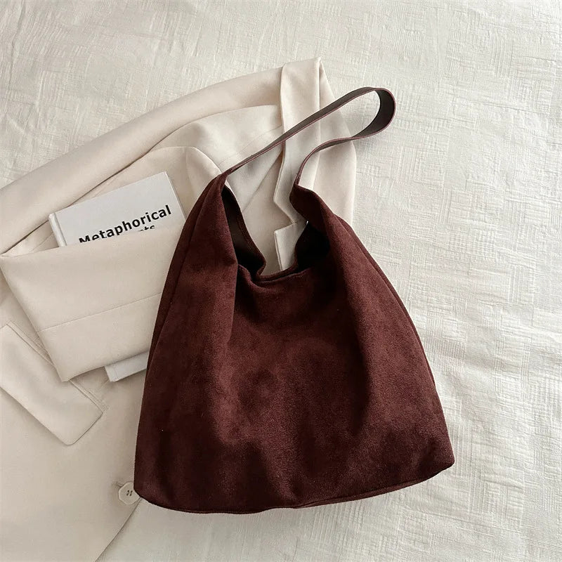 Large Capacity Student Tote Bag Women's 2025 New Fashion Simple Casual Underarm Bag Canvas Street Trend Magnetic Buckle Handbag