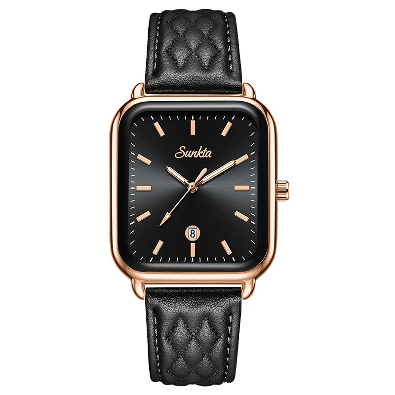 LIGE Vintage Fashion Quartz Wristwatches SUNKTA 2026 Top Luxury Watches Women Waterproof Luminous Mesh Strap Ladies Watch Gifts